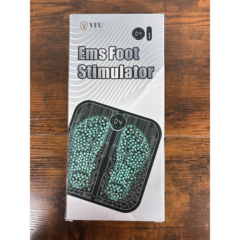 VFU EMS Foot Stimulator Massager Mat with Remote Control USB Rechargeable Black